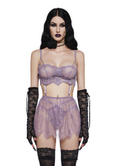 Lilac Ill Fated Lovers Lace Set