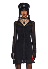 Make Me An Offer Mesh Button Down Dress