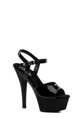 Kiss-209 Platform Ankle Strap Sandals-Black