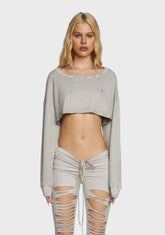 Filter Cropped Long Sleeve Thermal Top