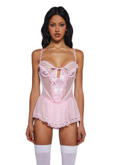 Blush Spoiled But Not Rotten Lace Teddy