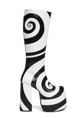 How Sweet It Is Platform Boots - Black/White