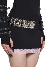 Silver Pyramid Studded Belt