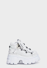 White Metallic S53 Leather Sneakers