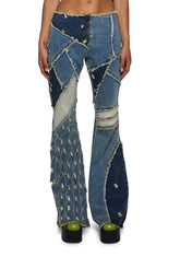 Stone Raise The Vibration Patchwork Flares