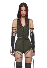Distortion Hooded Racerback Romper