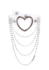 Rich In Love Rhinestone Heart Choker
