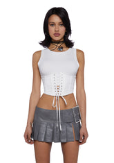 Search And Destroy Corset Tank - White