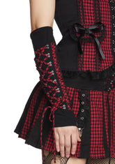 Red And Black Bo Peep Arm Warmers