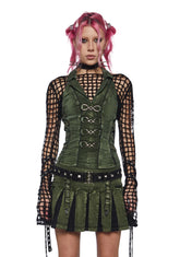 Peace Corset Vest - Green