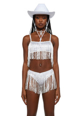 Rave Rodeo Cowgirl Costume - White