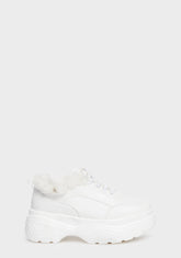 White Chunky Platform Sneakers