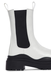 White Ghosted Chelsea Boots