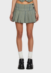 Sliding Doors Pinstripe Pleated Skirt