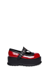 Slacker-23 Mary Jane Platforms - Red/Black