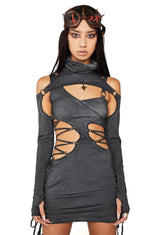 Modulation Cut Out Lace Up Dress Set