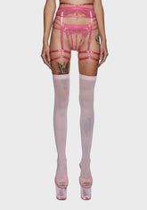 Tasha Illusion Mesh Harness Suspender - Pink