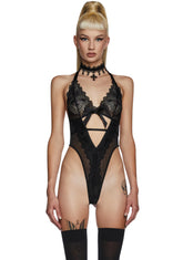 Dee Eyelash Lace And Mesh Bodysuit