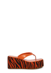 Safari Paradise Platform Sandals-Orange