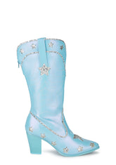 Pearl Star Space Cowgirl Boots - Blue