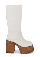 Vintage Soul Knee High Boots - Ivory
