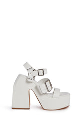 Khali Block Heels - White