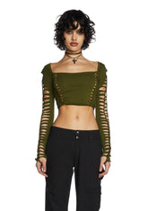 Alternative Spells Long Sleeve Top- Green