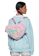 Lotsa Heart Hoodie Backpack - Pink