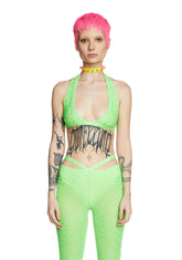 Stardust Showdown Bra Top - Neon Green
