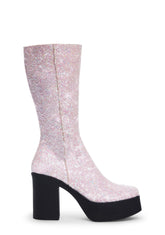 People Pleaser Platform Boots- Pink