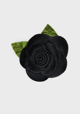 Back To Black Rose Pillow