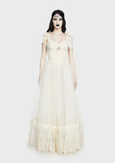 Dance With Death Sleeveless Maxi Dress - Ivory