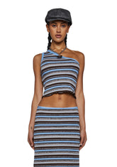 One Shoulder Stripe Tank Top