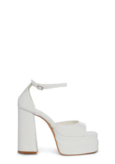 Jealous Heart Platform Heels - White