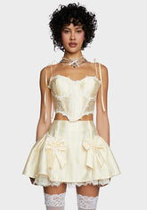 Scandal Sheet Bustier Top - Yellow