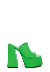 Sheeba Platform Mules - Green