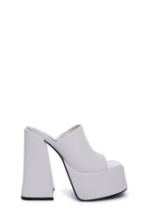 Sheeba Platform Mules - White