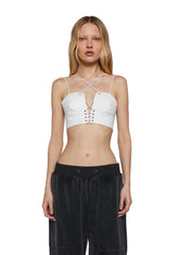 Replay Strappy Bustier Bra - White
