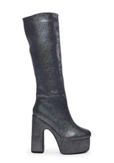 Athena-5 Glitter Boots - Silver