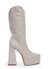 Ruman-2 Cowboy Boots - Cream