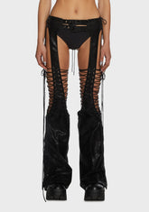 Compression Lace Up Chaps - Black