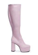 Wide Fit Pink Whatta Showdown Knee High Boots