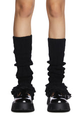 Simple Wonders Knit Leg Warmers - Black