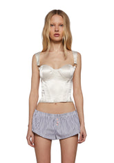 Hard To Handle Bustier Top - Ivory