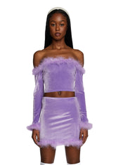 Filthy Femme Velvet Crop Top - Purple