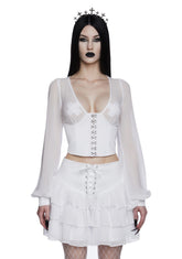 Pleasing Terrors Chiffon Blouse - White