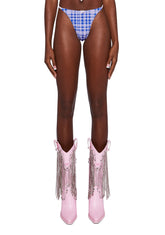 Strappy Check Bikini Bottom