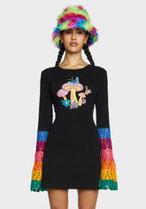 Messing With Magic Bell Sleeve Dress