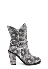 Starry Sheriff Shine Cowboy Boots - Silver