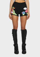 Cosmic Scene Applique Shorts